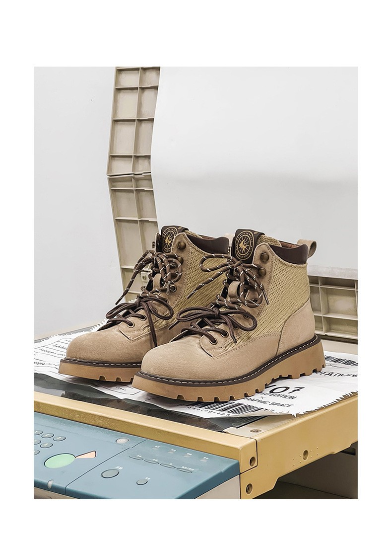 Unisex Classic Mid-Calf Leather Martin Boots