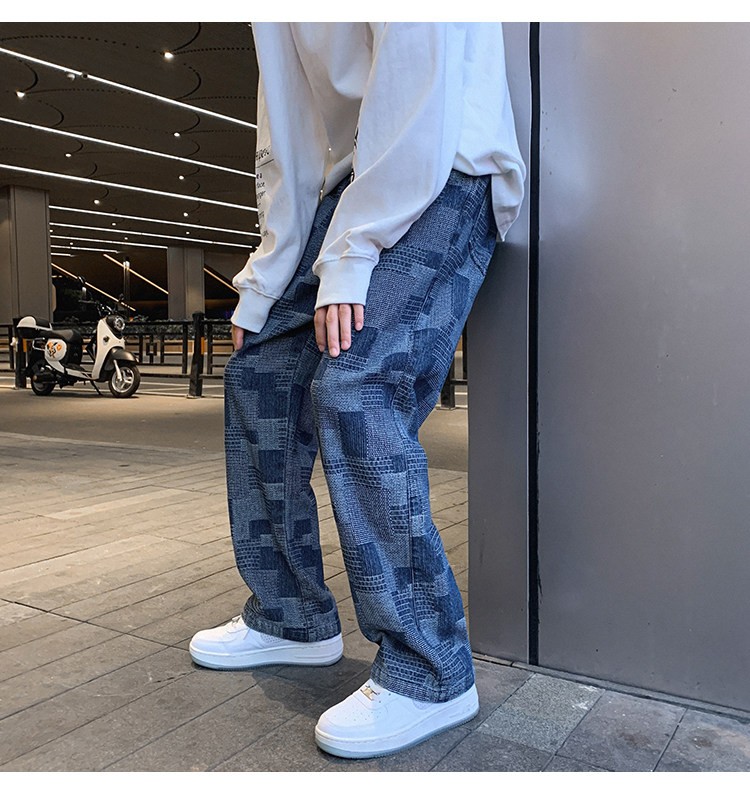 Loose Straight-Leg Denim Jeans for Men
