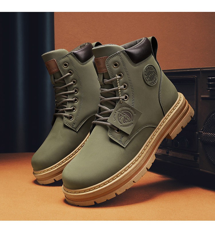 2025 Men's High-Top PU Leather Martin Boots 2025 Men