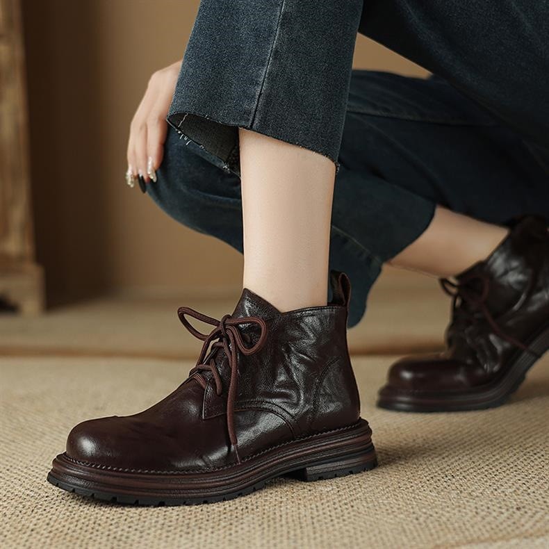 Premium Leather Women’s Soft Sole Martin Boots