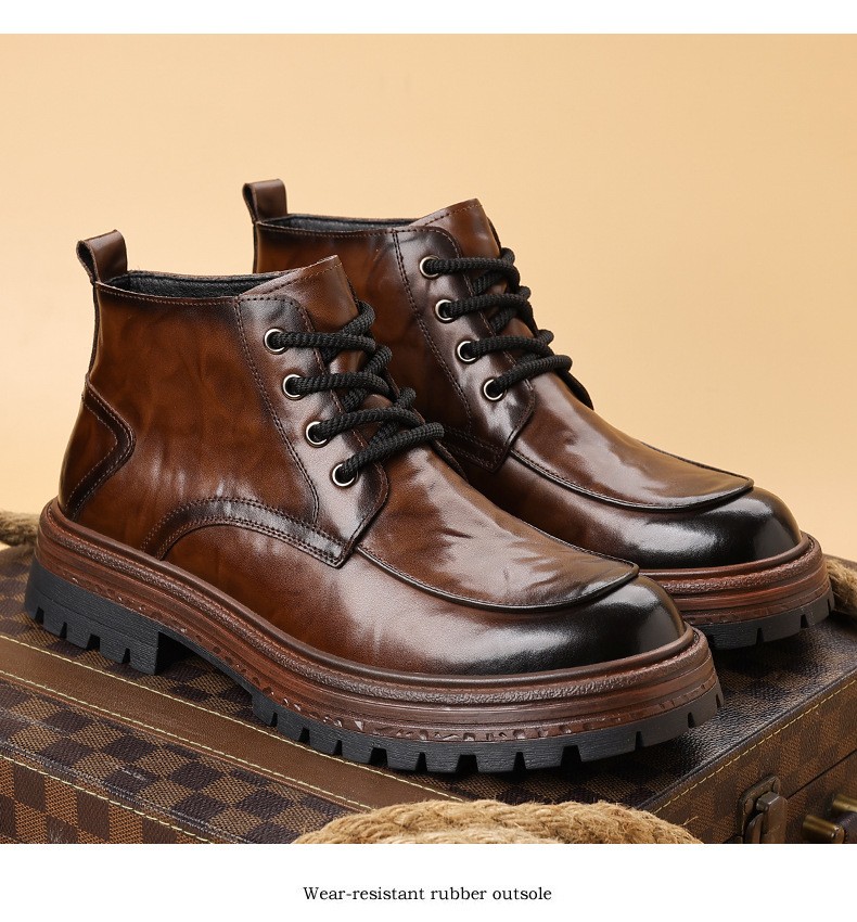 2025 Men’s Mid-Calf Insulated Fashion Leather Boots