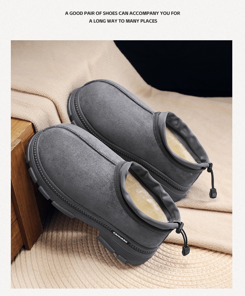 2025 Men's Fleece-Lined Suede Slip-On Snow Boots 2025 Men