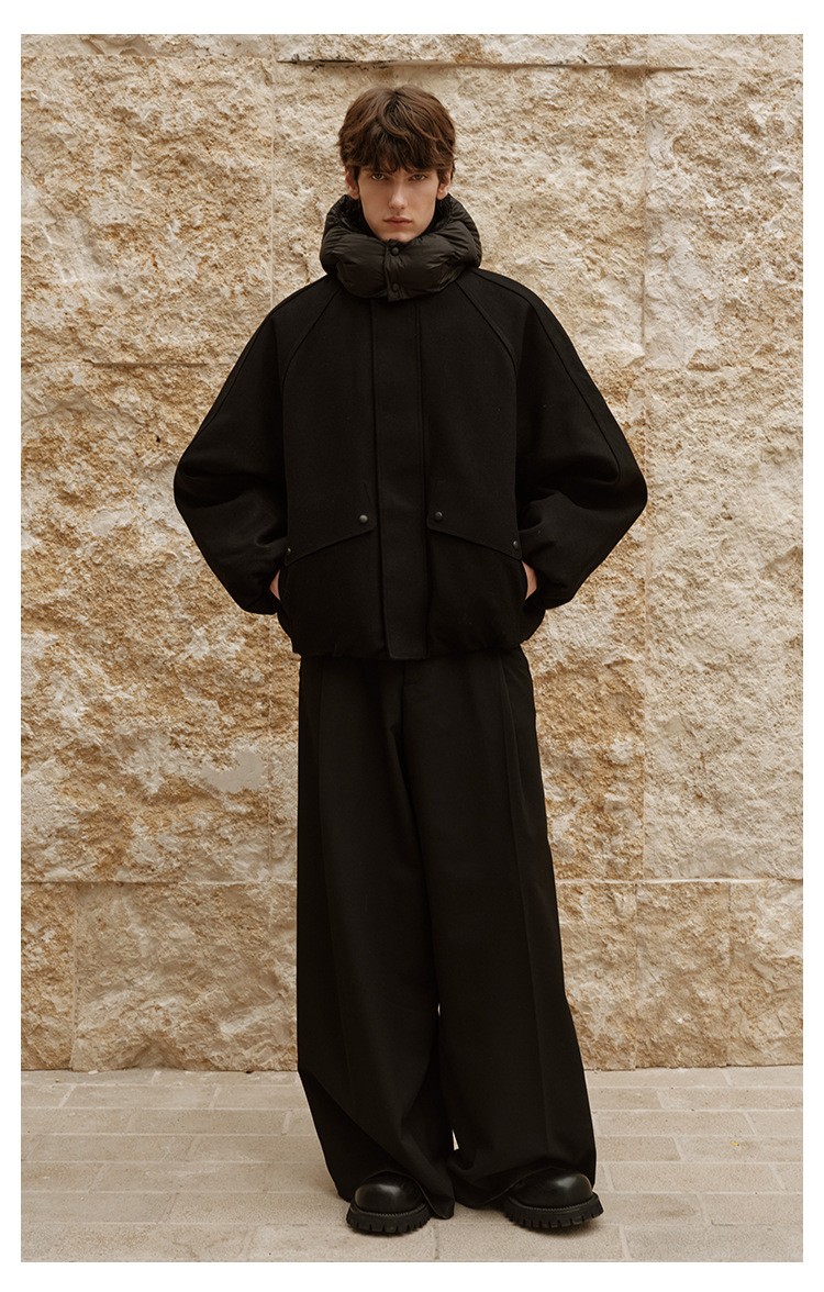 Men's 90% White Duck Down Hooded Winter Jacket Men