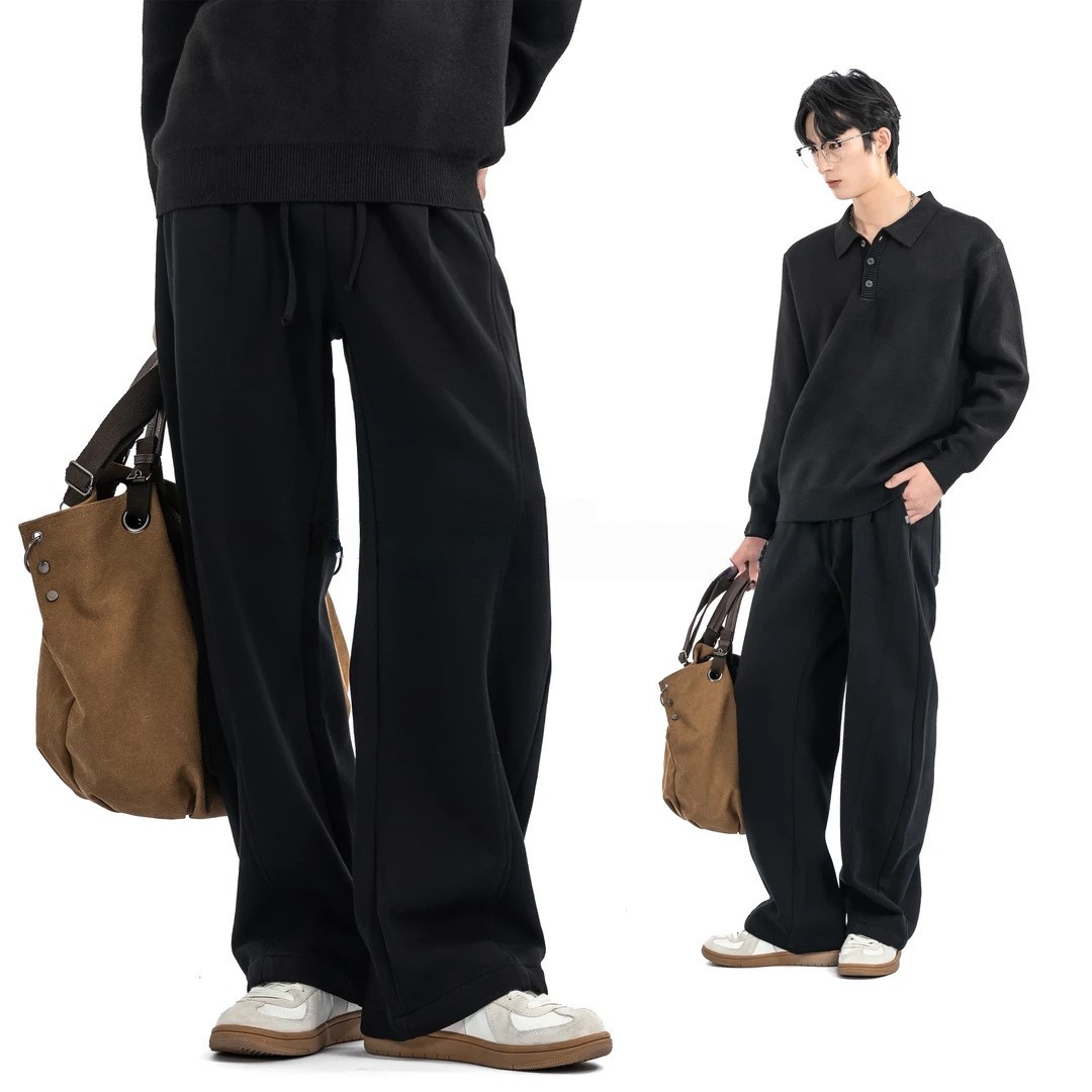 Unisex Casual Drawstring Straight-Leg Joggers