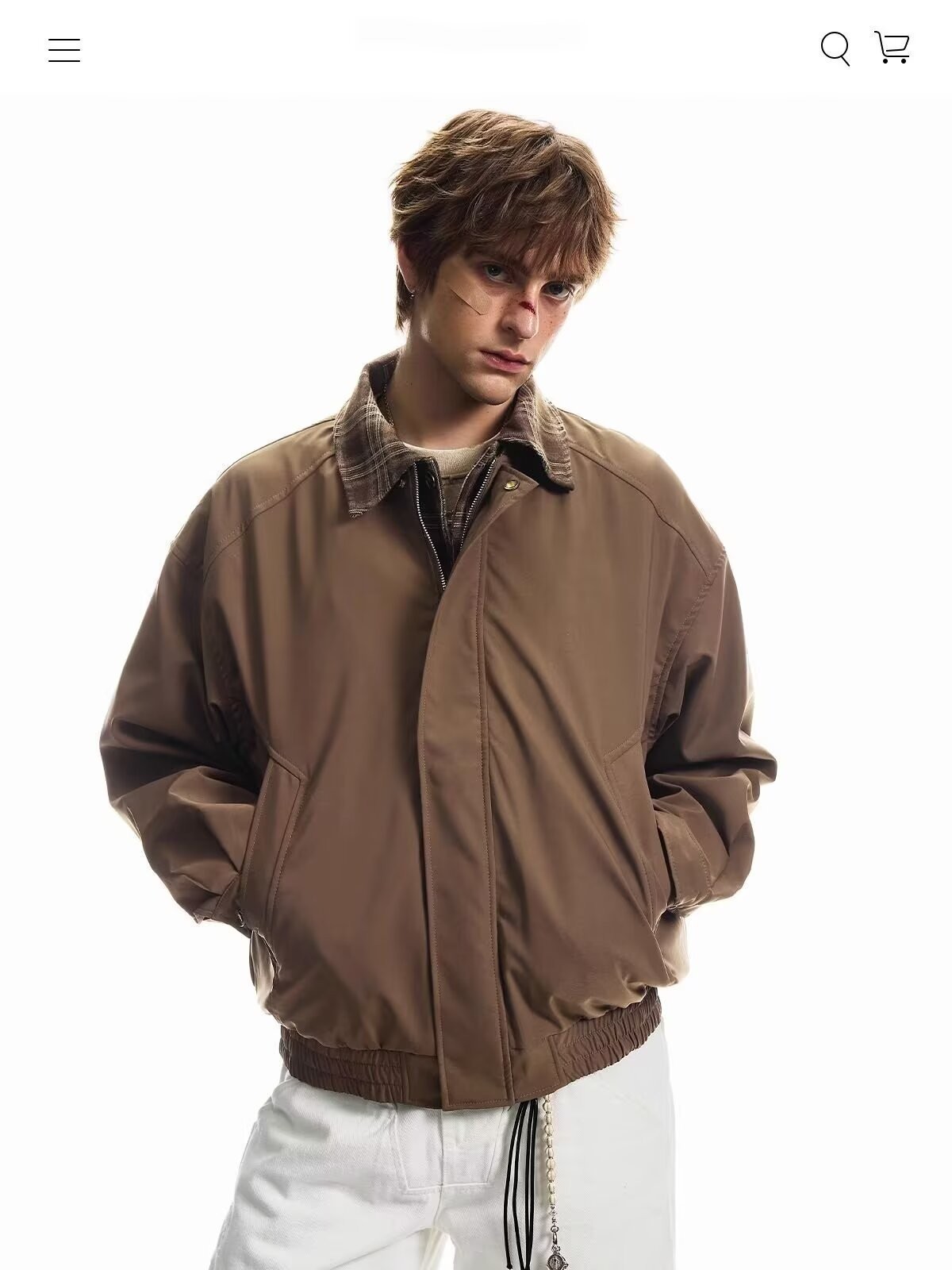 WASSUP Vintage Style Loose Fit Cotton Jacket