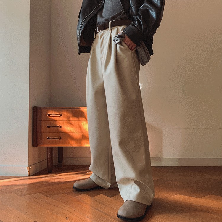 MYQ Retro Wide-Leg Warm Winter Suit Pants MYQ Retro Wide-Leg Warm Winter Suit Pants