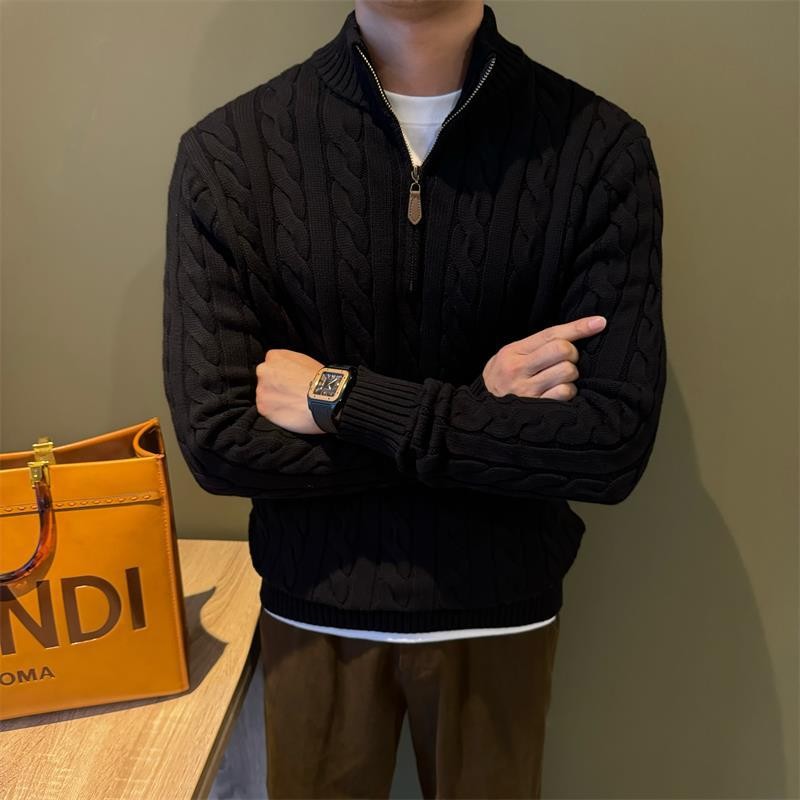 Vintage Half-Zip Cable Knit Sweater for Men Vintage Half-Zip Cable Knit Sweater for Men