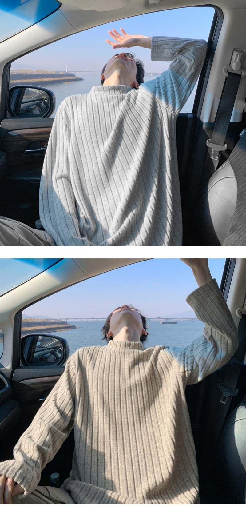 Men’s Thick Fleece Lined Knit Pullover Sweater