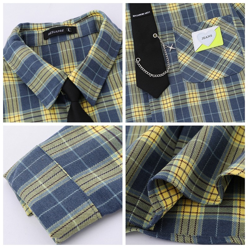 Vintage Floral Striped Cotton Blend Shirt with Tie