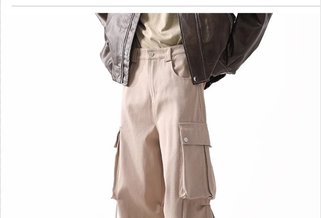 American Hip-Hop Cargo Workwear Pants with Belt