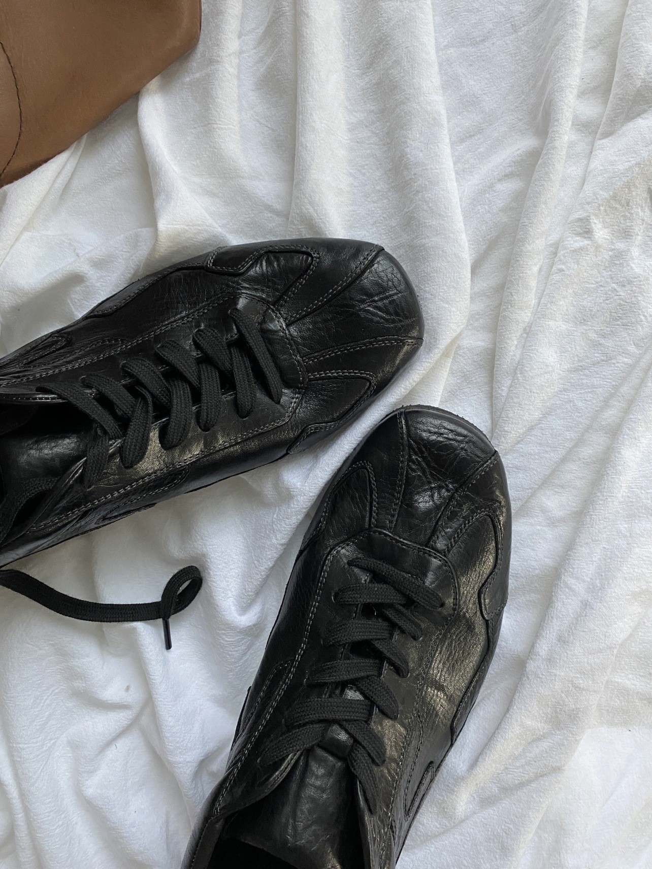 Handcrafted Washed Leather Casual Flat Lace-Up Shoes