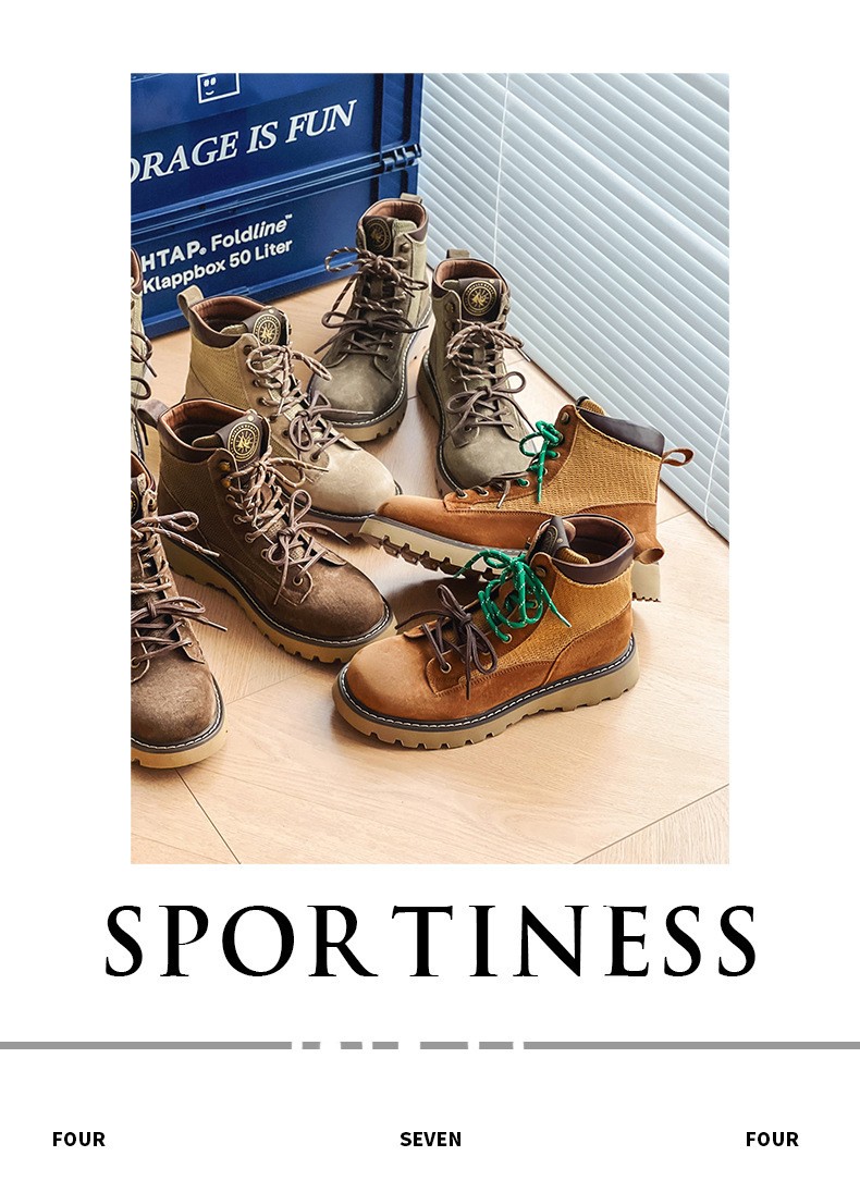 Unisex Classic Mid-Calf Leather Martin Boots