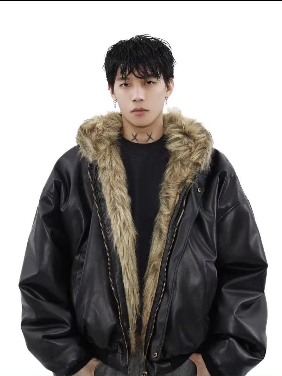 Men’s Premium Reversible Faux Fur Winter Jacket