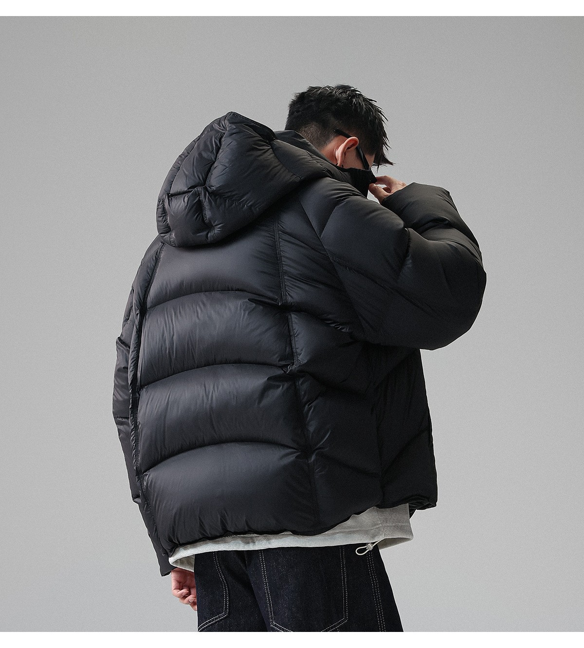 310g White Duck Down Windproof Hooded Winter Jacket 310g White Duck Down Windproof Hooded Winter Jacket