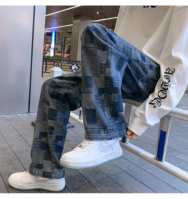 Loose Straight-Leg Denim Jeans for Men