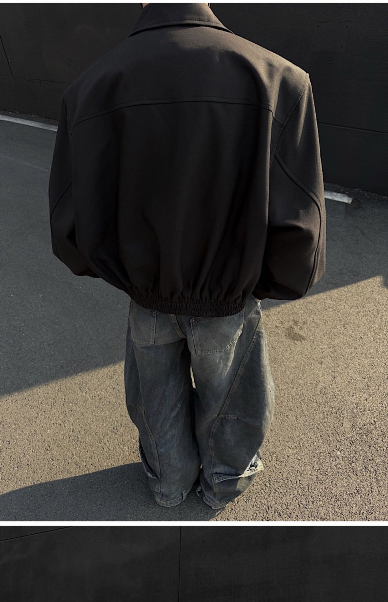 Men's Cleanfit Collared Shoulder-Pad Jacket Spring Autumn Men