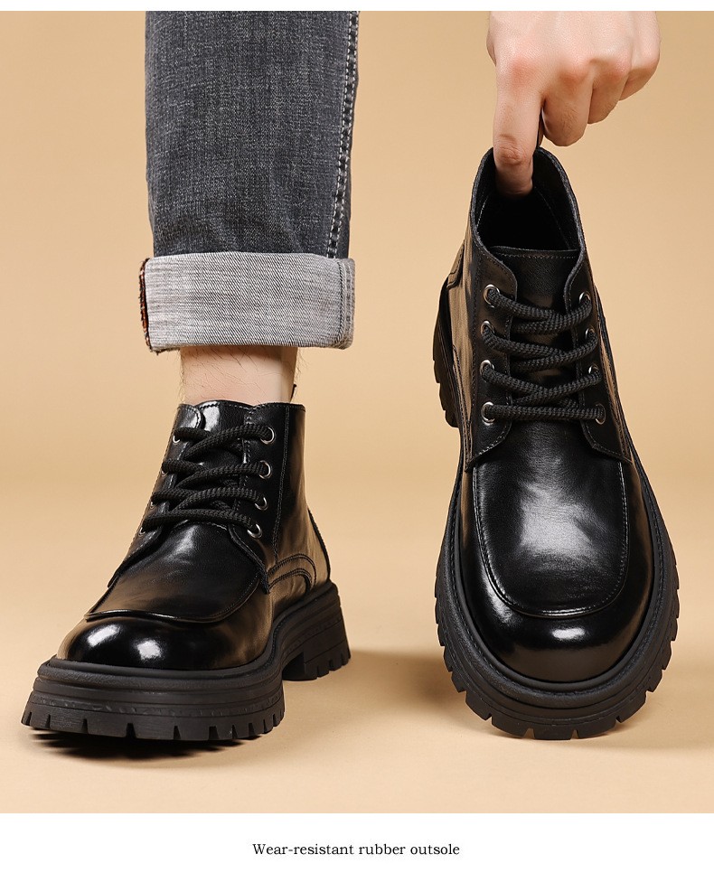 2025 Men’s Mid-Calf Insulated Fashion Leather Boots