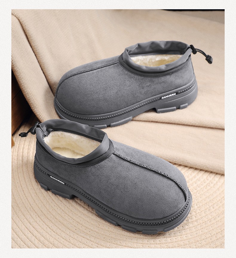 2025 Men's Fleece-Lined Suede Slip-On Snow Boots 2025 Men