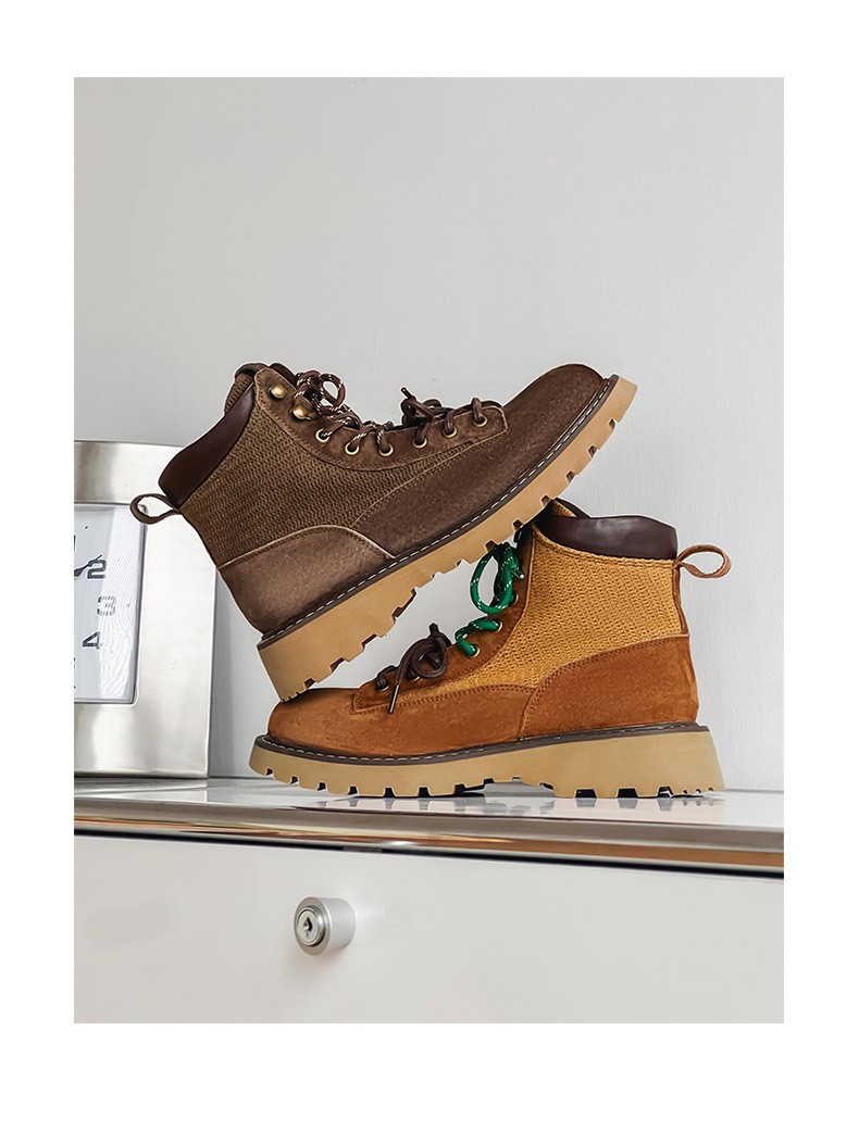 Unisex Classic Mid-Calf Leather Martin Boots