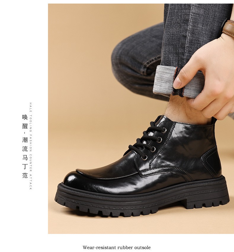 2025 Men’s Mid-Calf Insulated Fashion Leather Boots