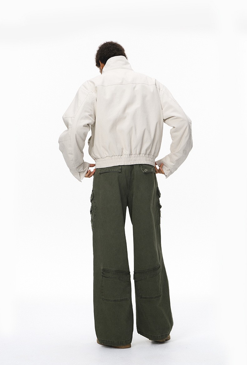 Inflation Detachable Collar Colorblock Cotton Jacket Inflation Detachable Collar Colorblock Cotton Jacket