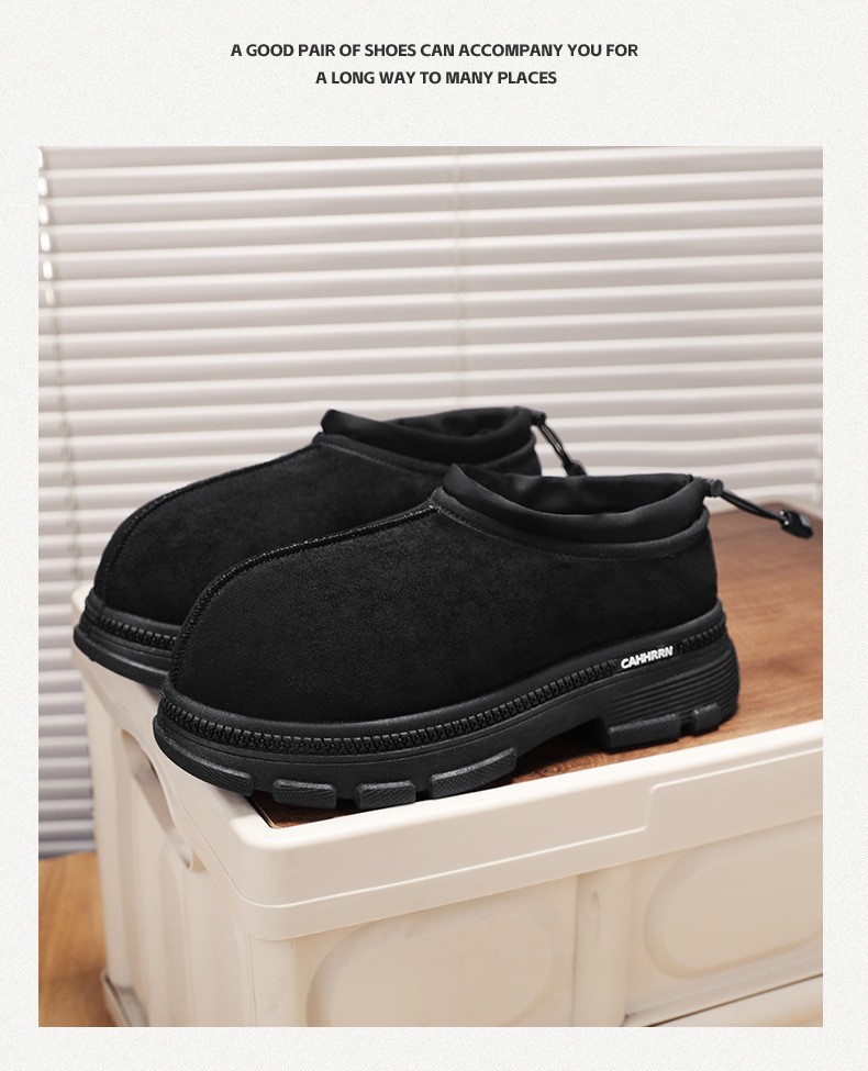 2025 Men's Fleece-Lined Suede Slip-On Snow Boots 2025 Men