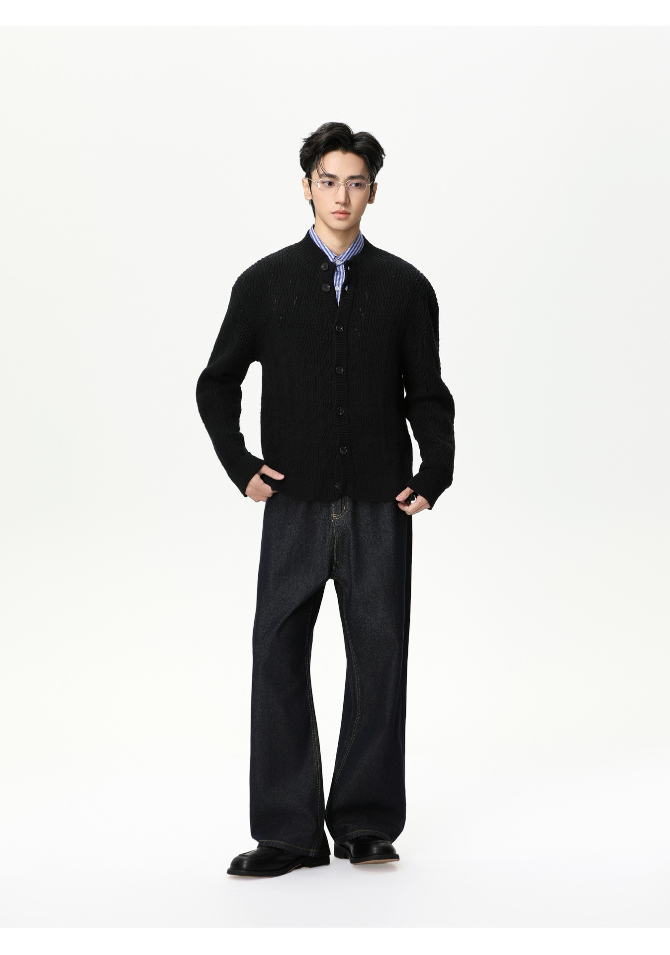 MTLCLOTHES Relaxed Wide-Leg Denim Jeans for Men