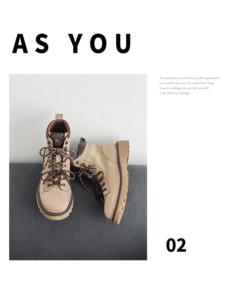 Unisex Classic Mid-Calf Leather Martin Boots