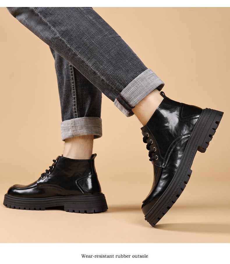 2025 Men’s Mid-Calf Insulated Fashion Leather Boots