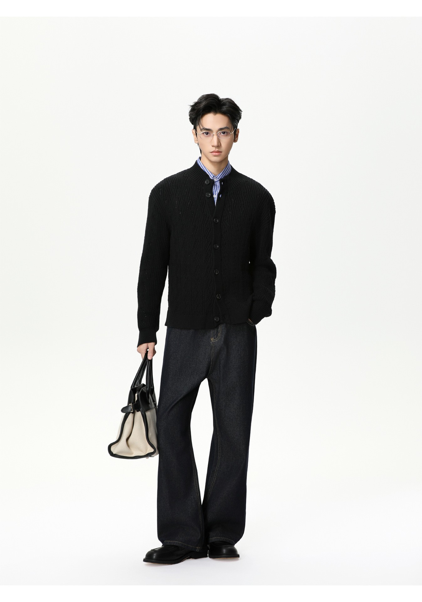 MTLCLOTHES Relaxed Wide-Leg Denim Jeans for Men