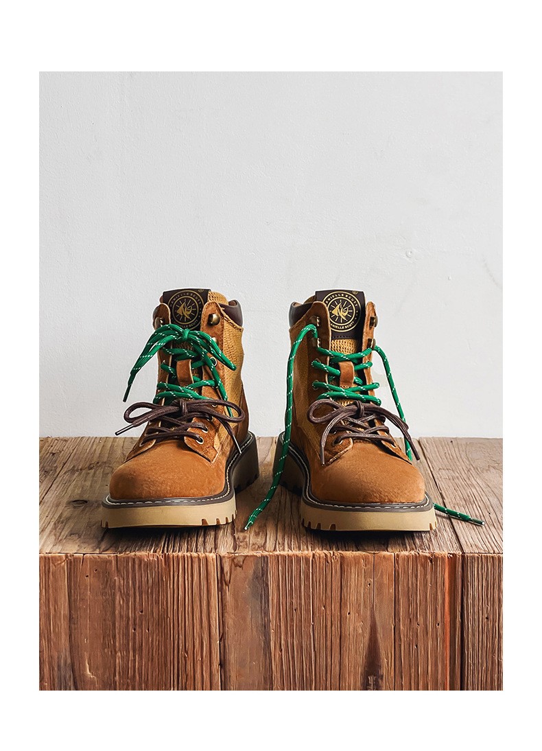 Unisex Classic Mid-Calf Leather Martin Boots