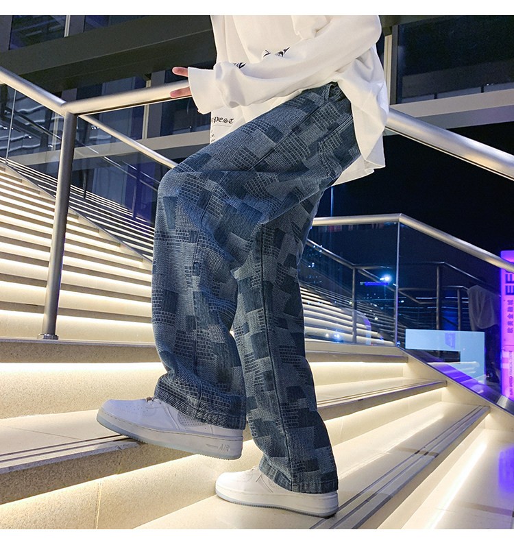 Loose Straight-Leg Denim Jeans for Men