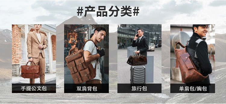 Vintage Handmade Crazy Horse Leather Backpack 14