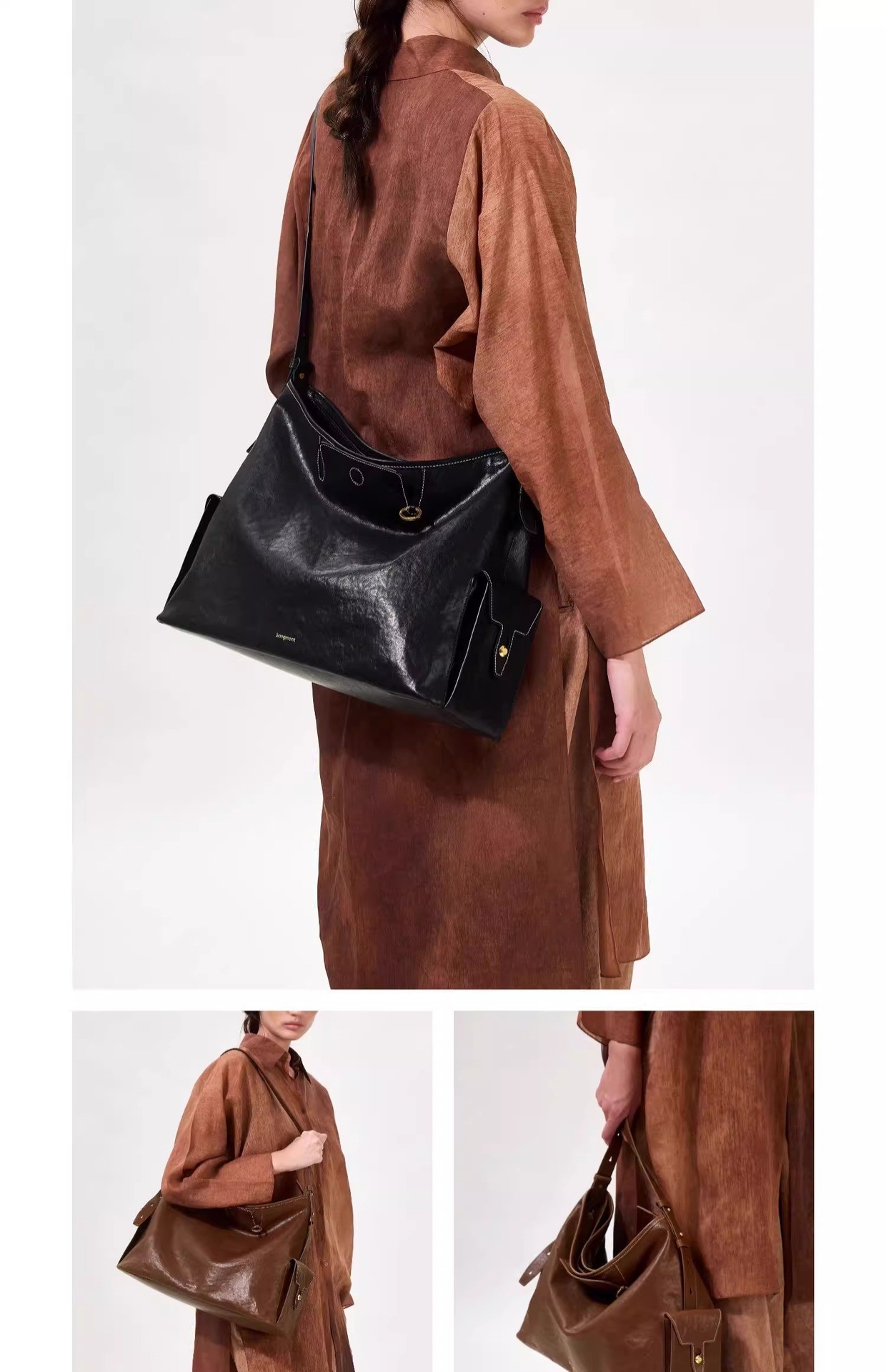 Songmont Vintage Hobo Shoulder Bag in Soft Full-Grain Leather Songmont Vintage Hobo Shoulder Bag in Soft Full-Grain Leather