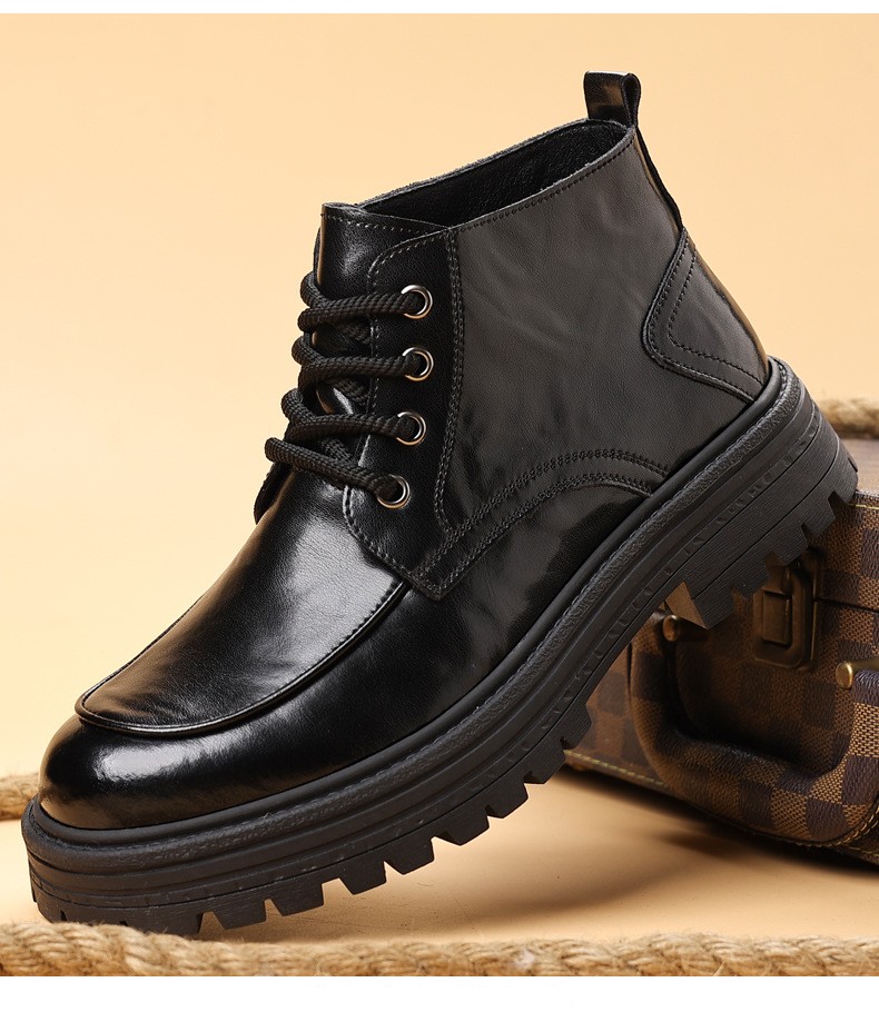 2025 Men’s Mid-Calf Insulated Fashion Leather Boots