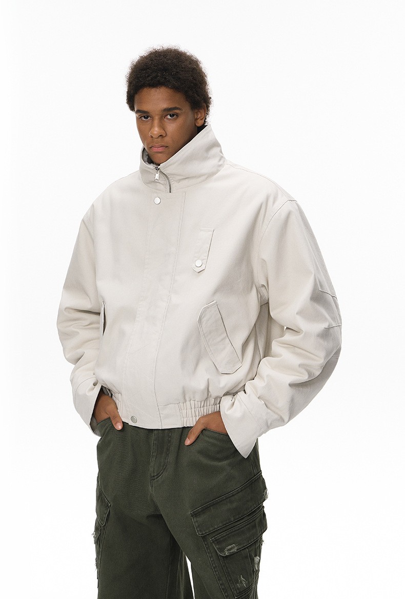Inflation Detachable Collar Colorblock Cotton Jacket Inflation Detachable Collar Colorblock Cotton Jacket