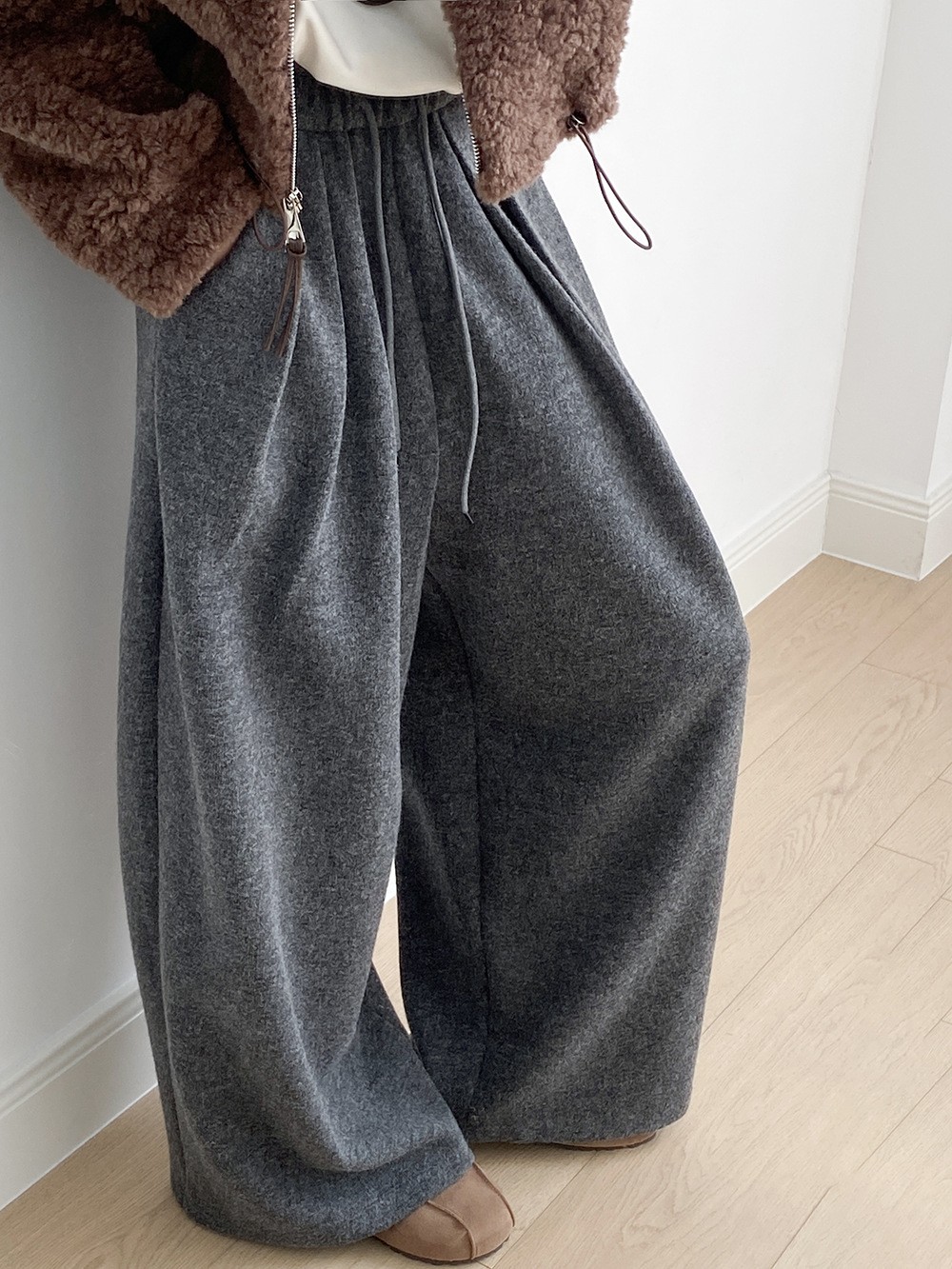 Yanshuang Casual Wide-Leg Knit Pants for Women Yanshuang Casual Wide-Leg Knit Pants for Women