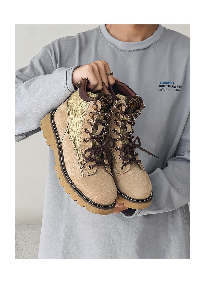 Unisex Classic Mid-Calf Leather Martin Boots