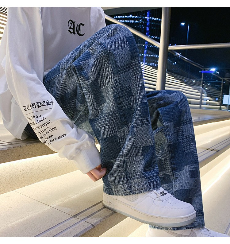 Loose Straight-Leg Denim Jeans for Men