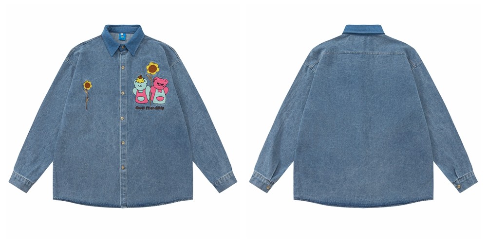 Vintage Floral Striped Cotton Blend Shirt with Tie