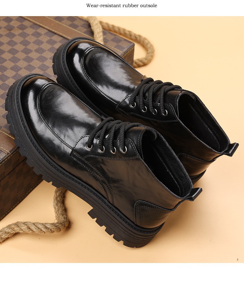 2025 Men’s Mid-Calf Insulated Fashion Leather Boots