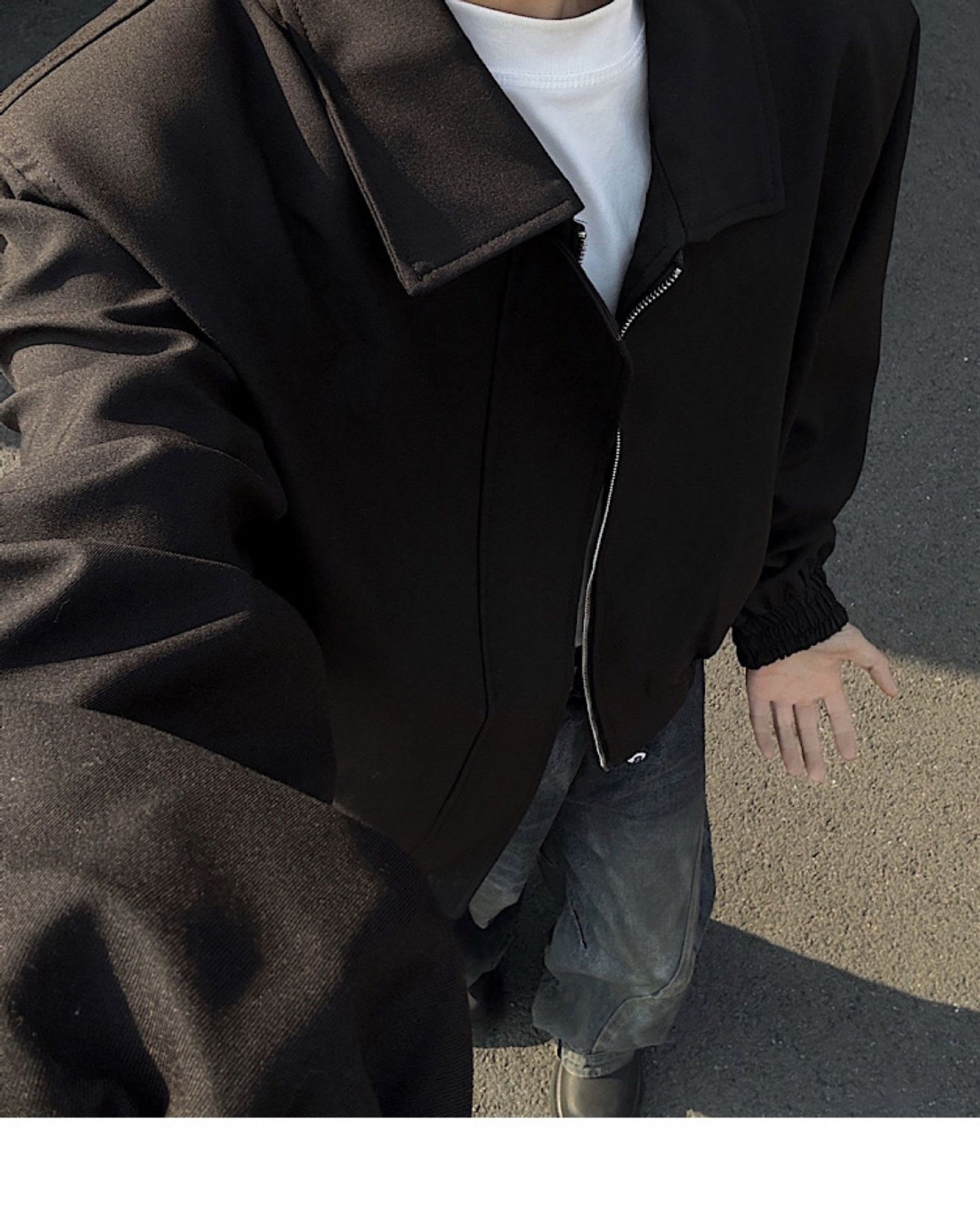 Men's Cleanfit Collared Shoulder-Pad Jacket Spring Autumn Men