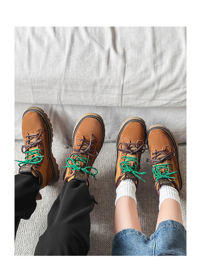 Unisex Classic Mid-Calf Leather Martin Boots