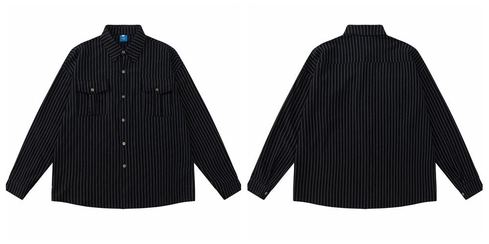 Vintage Floral Striped Cotton Blend Shirt with Tie