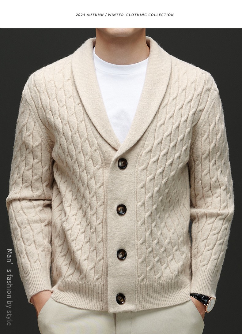 2024 Thick Knit V-Neck Men