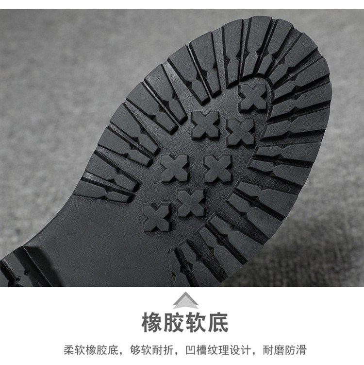 Men's Genuine Leather Martin Boots with Fleece Lining Men