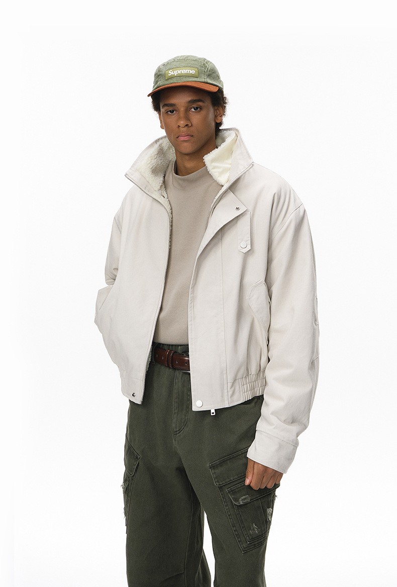 Inflation Detachable Collar Colorblock Cotton Jacket Inflation Detachable Collar Colorblock Cotton Jacket