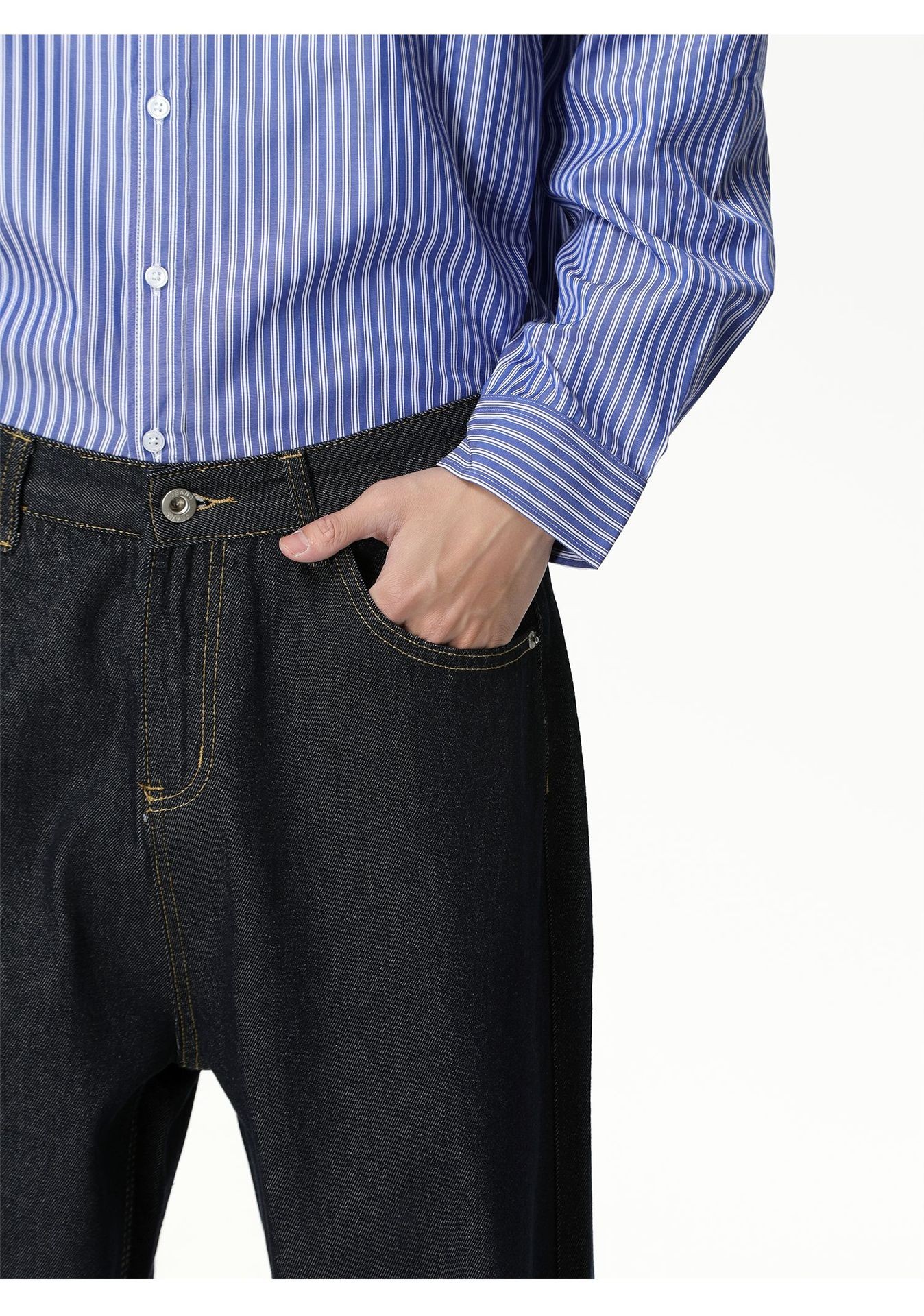 MTLCLOTHES Relaxed Wide-Leg Denim Jeans for Men