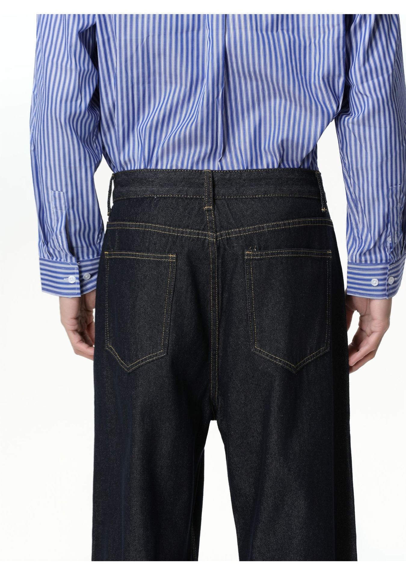 MTLCLOTHES Relaxed Wide-Leg Denim Jeans for Men