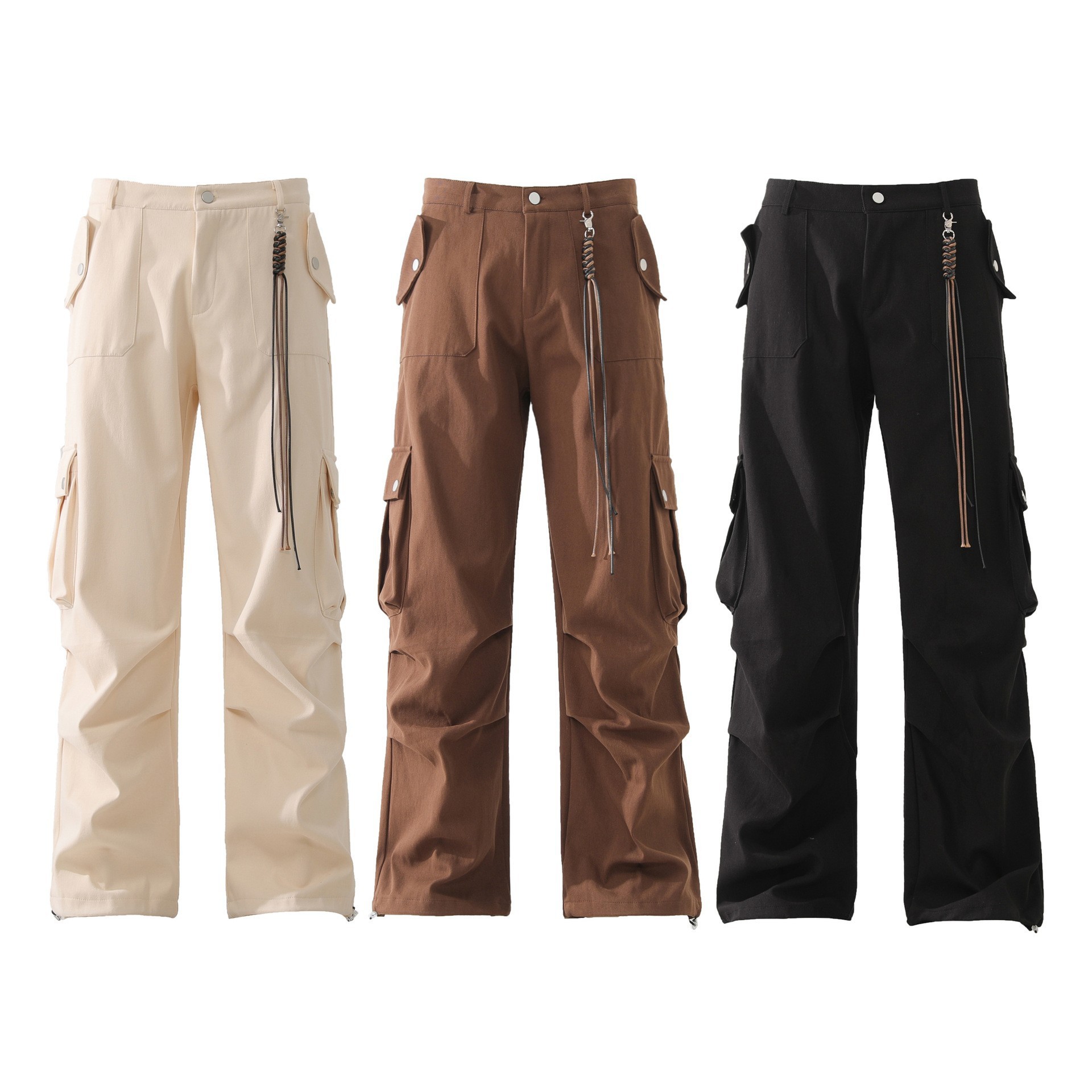 Vintage American Hip-Hop Loose Wide-Leg Cargo Pants